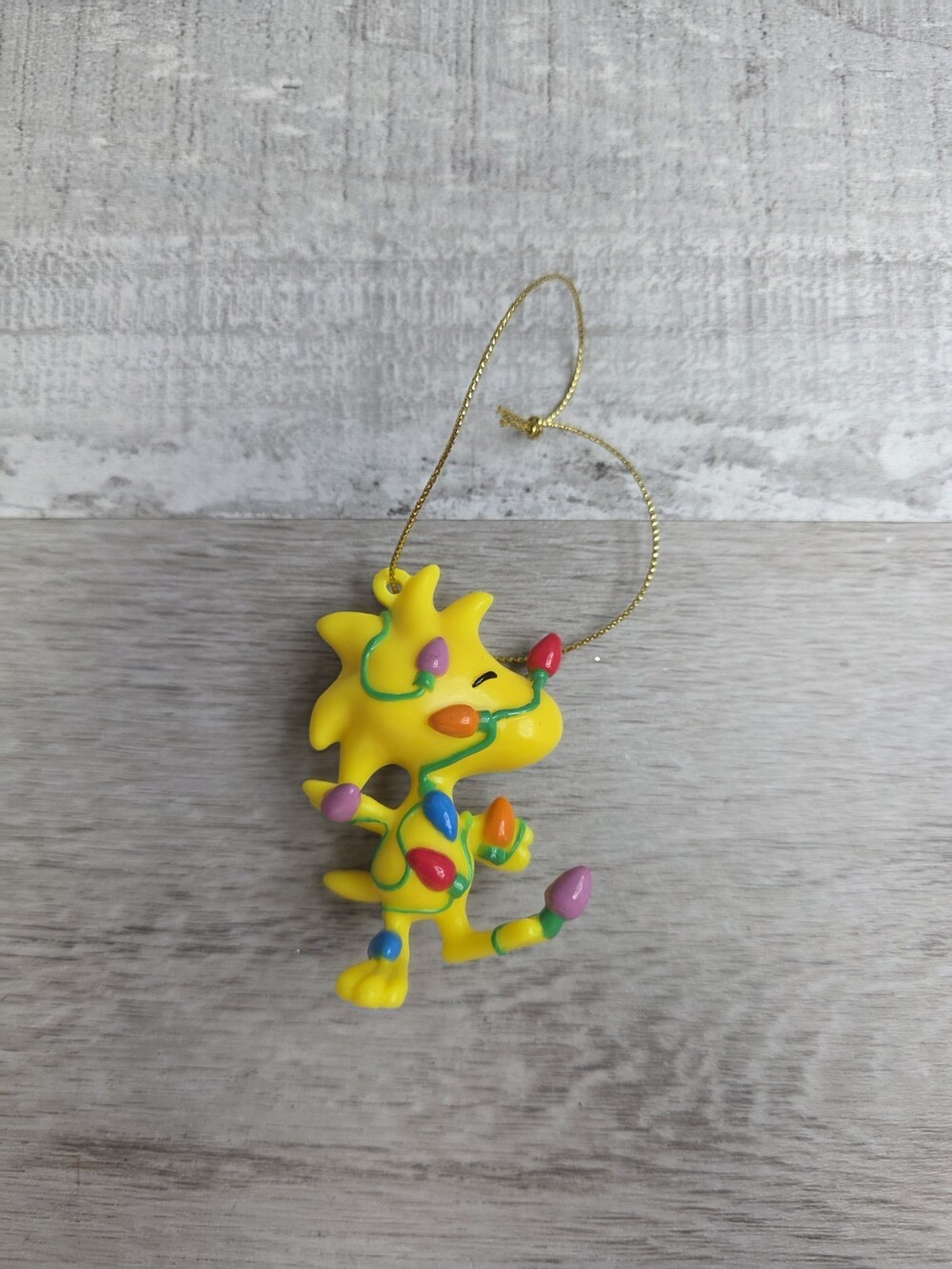 Peanuts WOODSTOCK Tangled in Lights PVC Christmas Ornament 127a
